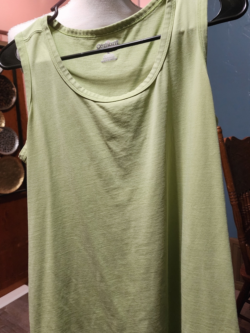 Carhartt Women’s Light Green Scoop Neck Tank Sz Lrg